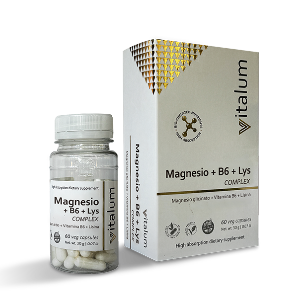 Vtalium Magnesio + B6 +Lys x 30 cap - HG Laboratorios